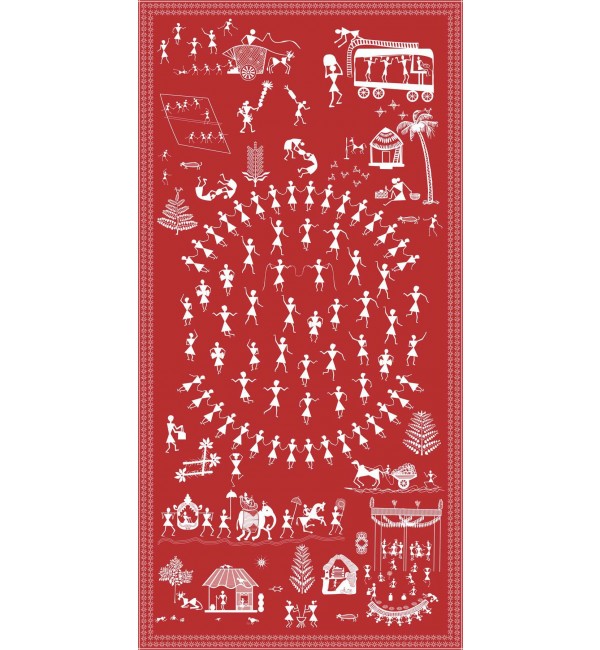 Warli Design Laminate Sheets With Suede (SUD) Finish From Greenlam